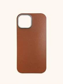 1pc 4-Color Optional Solid Color Lychee Texture Faux Leather Large Window Phone Case, Ins Premium Minimalist Business Solid Color Leather Texture, A Classic Black / B Beige White / C Premium Gray / D Caramel Brown, Faux Leather Matte Lens Raised Full Coverage Anti-Drop Soft Shell, Autumn/Winter Commute Versatile, Suitable For Personal Use And Gift; Compatible With IPhone Case & Galaxy Case, Compatible With IPhone 17 - Multicolor - View 105