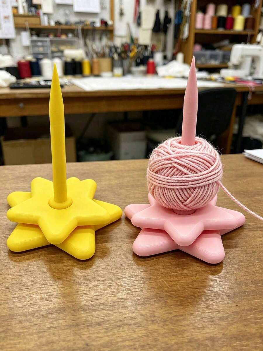 Yarn Winder Tool, Star-Shaped Rotating Cute Personalized Thickened Yarn Storage Spool - A - View 1