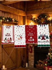 1pc Ultra-Fine Fiber Christmas Hand Towel, Santa Claus, Snowflake, Reindeer, Christmas Tree Pattern, Dish Cloth, Kitchen Cleaning Rag; Kitchen Decor, Outdoor Party Supplies, Suitable For Christmas Kitchen, Bathroom Decoration, Advent Gift, Christmas Surprise Small Gift - Multicolor - View 10
