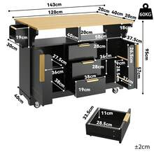 Sideboard Made Of Wood With 3 Drawers With Storage Adjustable Black For Living Room And Dining Room - Black - View 5