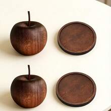 1 Set Wooden Apple Essential Oil Diffuser With Tray, Home Desktop Decor Fragrance Ornament, Suitable For Home, Car, Hotel Decoration, Christmas, Halloween Decor - A - View 9