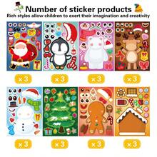 8pcs Christmas Stickers, Children's Holiday Elf DIY Craft Stickers, Christmas Party Gift Game Stickers - Multicolor - View 3