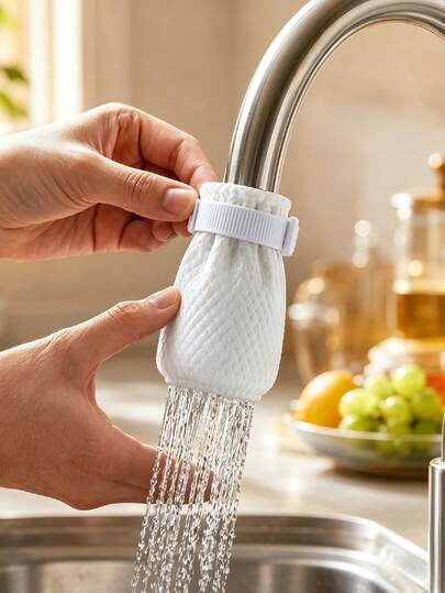 50/100 pièces Sacs de filtre de robinet universels, manchons de filtre de robinet matelassés blancs en tissu non tissé haute densité pour la rouille, le sable, les sédiments et les impuretés, filtres d'eau remplaçables pour la cuisine, la salle de bain et les dortoirs, essentiels de cuisine et de salle de bain pour la rentrée universitaire, 1 pièce