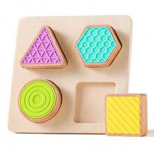 Wooden Shape Sorting Board Toy, Sensory Geometric Blocks, Shape Matching Puzzle, Montessori Early Learning Educational Toy, Suitable For 1-3 Years Old Toddlers - Multicolor - View 7