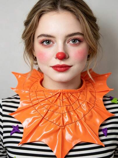 1pc Women's Multi-Color Exquisite Handmade Clown Halloween Cute Polyester Fashion New Style All-Season Versatile Fake Collar