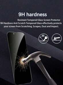 2pcs 17 Pro Max/17/17 Pro/17 Air/16 Pro Max/16/16 Pro/16 Plus/15 Pro Max/15/15 Pro/15 Plus/14 Pro Max/14/13/12/11 Privacy Tempered Glass Screen Protector, 9H+ Hardness, Compatible With Phone Cases, Easy Installation, Bubble-Free, Anti-Scratch - Black - View 2