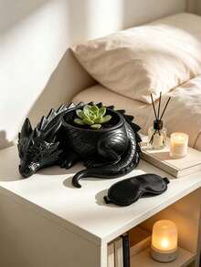 1pc/10pcs Resin Succulent Plant Pot, Dragon Shape, Textured Scale Carving, Built-In Planting Groove, Plant Cultivation Function, Decorative Dragon Statue Planter, Indoor Desktop Home Daily Decor Plant Container - Multiple Styles - View 3