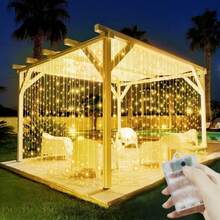 100/200/300/600LED Curtain String Lights Battery Powered Christmas Garland Festoon 8 Mode Lighting Wedding Party Fairy Light Valentine's Day Halloween Christmas Decoration For Home Bedroom(Not Included Battery) - Curtain String Light-battery - View 14