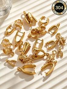 5Pcs Vintage Exquisite 304 Stainless Steel Gold Plated Multi Shape Melon Seed Pendant Connectors For DIY Necklace Bracelet Handmade Jewelry Making - Melon Seed Buckle - View 6