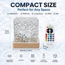 Modern Geometric USB Aurora Projection Night Light, 16 Color Wave Cube RGB Projector With Remote Control, Fantasy Theme 360° Lighting, Suitable For Bedroom, Party, Romantic Restaurant Atmosphere - 1pc - Aurora Water Ripple Lamp - View 3