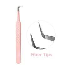 1pc Pink Stainless Steel Eyelash Extension Tweezers, Ultra-Hard Fiber Pointed Tip, High Precision Anti-Static - Pink - View 1