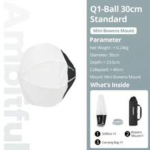 Ambitful Q1 快速安裝迷你 Bowens 接口柔光箱，附蜂巢格柵與擴散片，便攜式適用於戶外拍攝 - 查看 11