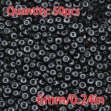 50pcs 6/8mm Flat Round Resin Beads With Colorful Evil Eye Design For Diy Jewelry Making - 6mm/50pcs - View 10