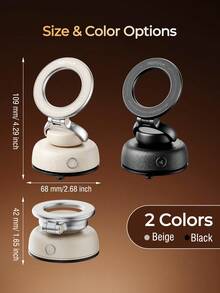 REMAX Vacuum Suction Magnetic Car Phone Mount, N55 Strong Magnetic Hold, 360° Rotation & 170° Foldable Dashboard Phone Holder, One-Hand Use, MagSafe Compatible, Magnetic Ring Included, Car Accessories, Car Essentials, Car Stuff - -c36i - View 9