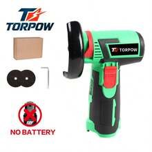 TORPOW 12V 無繩迷你角磨機，76mm 磨盤，10000RPM，多選項：僅工具 / 含電池套組，切割、拋光、打磨、除鏽電動工具 - 綠色 - 查看 1