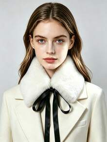 1pc Faux Fur Collar Scarf, Autumn/Winter Coat Decoration - Multicolor - View 9