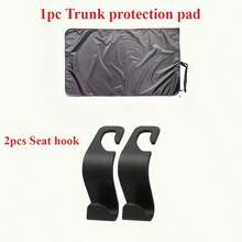 Set 3pcs Termasuk (1pc Alas Pelindung Bagasi + 2pcs Pengait Sandaran Kepala Kursi Mobil) Alas Bagasi Mobil Universal untuk Hewan Peliharaan, Digunakan Sebagai Alas Pelindung Bagasi Mobil - Alas Kargo Bagasi Serat Poliester - Cocok Sebagai Alas Lantai Kargo Universal Untuk Aksesori Kendaraan, Alas Bagasi Mobil - Set alas bagasi - View 11