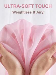 1 P C Natural Linen Pink Sheer Curtain Features Faux Linen Sheer Panel With Light‑Filtering Performance, Ideal For Bedroom, Living Room, Holiday Parties And Various Occasions. - Baby Pink - View 6