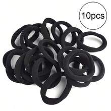 10/50/100/200PCS Black Elastic Hair Ties, ,For Thick And Curly Hair Ponytail Holders Hair Elastic Suitable , Suitable For Women'S Daily Leisure Use - Black - View 12