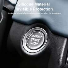 Transparent Silicone Start/Stop Button Cover - Scratch-Resistant Round Sticker, Fits Most Cars, Easy-To-Install Dashboard Accessory - A - View 4