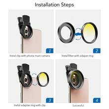 APEXEL 7-In-1 Phone Filter Kit, 52mm ND32/CPL/Starlight/Gradient, For Smartphones, DSLRs, Quick Mount, Creative Effects - A - View 11