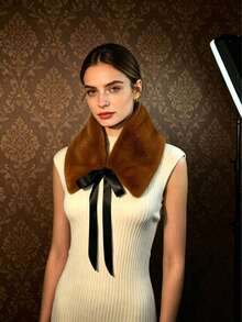 1pc Faux Fur Collar Scarf, Autumn/Winter Coat Decoration - Multicolor - View 11