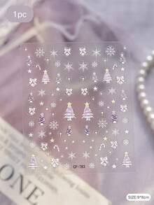 1 Set Purple Tone Christmas Tree Snowflake Pattern Decorative Stickers, Dreamy Holiday Style, Self-Adhesive Easy Application, Camera Digital Device Exterior Decoration, Holiday Decorative Stickers - Decorative Stickers - View 5