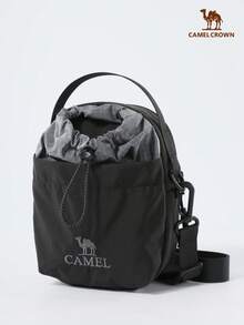 CAMEL CROWN 時尚輕便斜跨包，便攜式女款手機肩背包，輕量戶外登山水壺包 - 幻影黑 - 查看 2