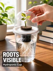 10pcs - Hydroponic Planting Pots, Transparent Cylindrical Plastic Planting Pots - Hydroponic Planting Set, High Transparency Hydroponic Cups, Transparent Design For Easy Root Growth Observation, Perforated Design To Promote Ventilation And Prevent Root Suffocation, Suitable For Hydroponic Plant Propagation, Can Be Used As Office, Home Or Garden Decor. - A - View 5