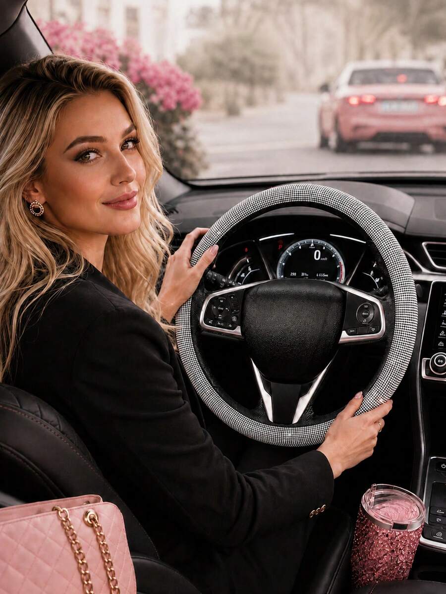 Bọc vô lăng đính đá pha lê lấp lánh unisex