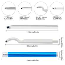 8Pcs Wood Turning Tools Carbide Tipped Lathe Tools Rougher Turning Chisels Set - Default - View 7