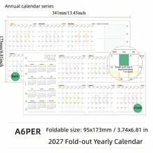 1PC 2027 A6 A7 M5 4-Fold Yearly Calendar Binder Refill, Yearly Summary Area | For Yearly Planning, Habit Tracking & Journal Schedule Organization - 2027 Yearly 4-fold - View 14