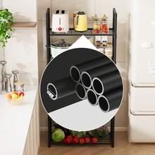 Multi-Layer Kitchen Storage Rack, Thickened Reinforced Steel Tube With Strong Load-Bearing Capacity, Portable Handle Design, Microwave Oven Countertop Shelf, Hollow Drainage Layer Rack, Cookware & Seasoning Storage Organizer, Kitchen Countertop Tidy Storage Shelf - Multicolor - View 7