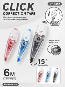 3pcs Aesthetic Press-Type Correction Tape Set, Refillable Large Capacity White Out Tape, Portable Smooth Correction Roller With Refills For Middle & High School Students, School Supplies & Office Stationery - Multiple Options Available - View 8