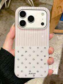 粉藍條紋軟手機殼，附亮面拉鍊，防震保護殼，適用於 iPhone 18 Pro Max、18 Pro、17 Pro Max、17 Pro、17、16 Pro Max、16 Pro、15 Pro Max、15 Pro、14 Pro Max、14 Pro、13 - 粉色 - 查看 2