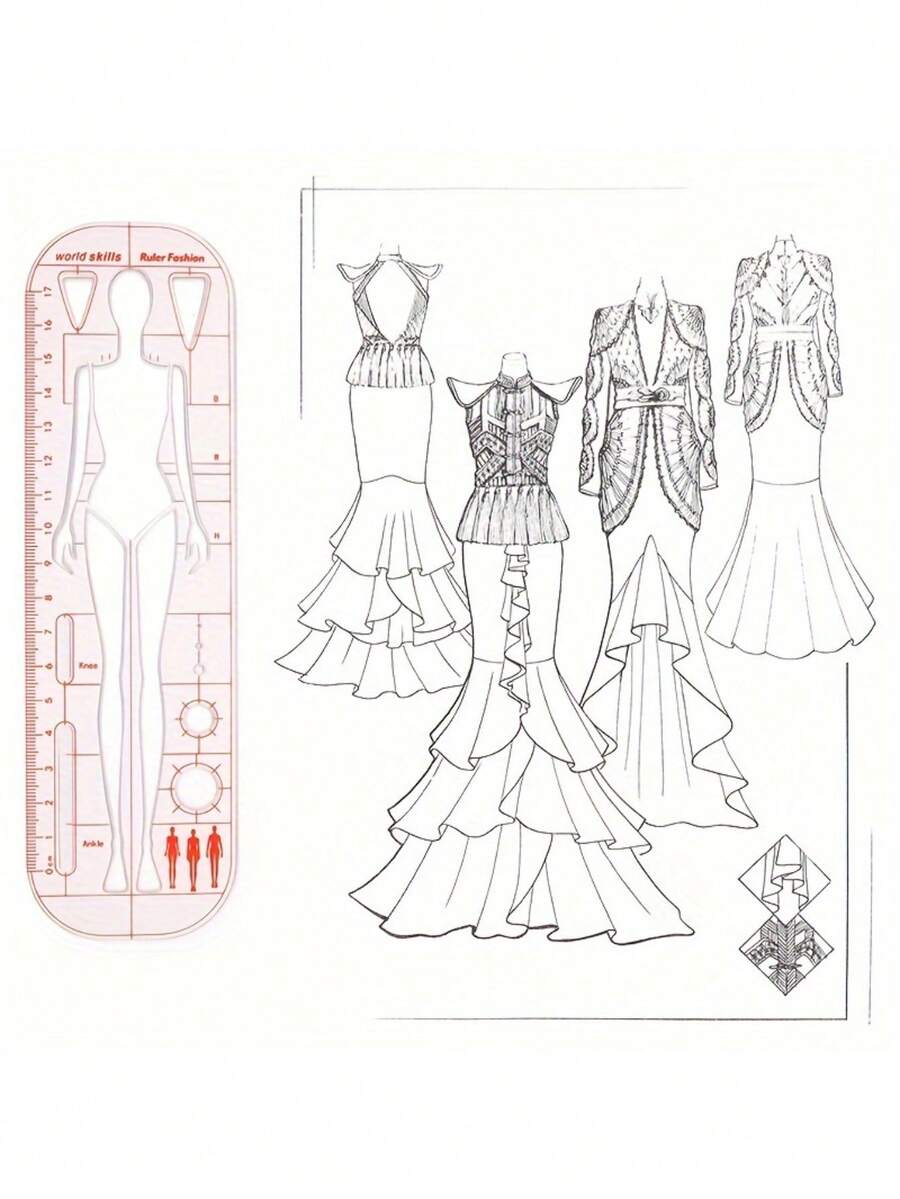 Fashion Tech Human Body Template Ruler - Skill Competition Edition - Multicolor - View 1