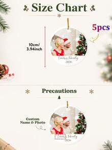 Custom Round Christmas Ornament, Personalized Acrylic Family Photo & Text Custom Christmas Tree Hanging Decoration, Personalized Family Keepsake Ornament, Personalized Hanging Decor, Photo Ornament, Christmas Ornament, Customized Memorial Holiday Gift - Multicolor 2 - View 8