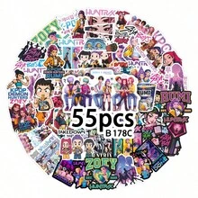 Hasbro/50-90入隨機組 可愛卡通惡魔獵人女孩組合創意貼紙 DIY 手帳文具筆記本裝飾貼紙 - 彩色 - 查看 3