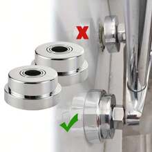 4pcs/Set Split Shower Faucet Decorative Cover, Stainless Steel Material, Round Independent Non-Removable Decorative Cover, Easy Installation Without Drilling (Opening Size 20-32mm), Durable And Rust-Proof, Ideal Choice For Pipe Maintenance - Silver - View 2