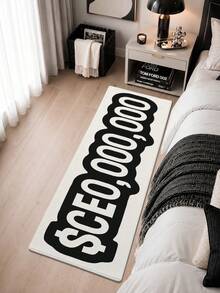 DAJIANG 1pc Black & White Funny CEO Pattern Rug, Kitchen Rug, Hallway Rug, Suitable For Bathroom, Kitchen, Outdoor, Indoor, Hallway, Bedroom, Living Room, Bedside Rug, Machine Washable & Easy To Clean, Non-Slip Backing Mat, Autumn Home Decor, Christmas Holiday Decoration - Multicolor - View 4