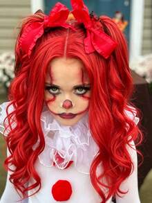 Long Wavy U-Part Lace Wig For Kids Nature Synthetic Wigs For Cosplay Daily Use Heat Resistant Headband Wigs(Excluding Accessories) - Multicolor - View 6