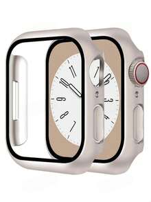 Compatible Screen Protector Case Compatible With Apple Watch Watch Series 1 / 2 / 3 / 38 / 42 Mm Metal Case Compatible With Apple Watch 38mm 40mm 41mm 42mm 44mm 46mm 49mm - Starlight - View 2