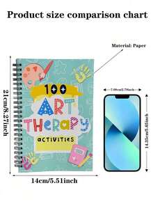 1件創意療癒：100張藝術治療工作表，辦公用品，透過藝術探索情緒的創意練習筆記本，促進情緒健康與自我接納，應對焦慮、憂鬱及其他情緒問題 - 彩色 - 查看 3