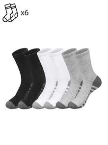 1/6/12 Pairs Men's Mid-Calf Socks, Striped Compression Anti-Slip Shock-Absorbing Outdoor Fitness Socks, Running Socks, Casual Everyday Socks - Multicolor - View 13