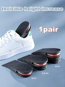 1 Pair Hidden Heel Insoles, Concealed Height Increase Cushion Device, Invisible Heel Pads, Anti-Slip, Suitable For Casual Shoes & Sneakers, Height Increasing Insoles - متعدد الألوان - مشاهدة 2