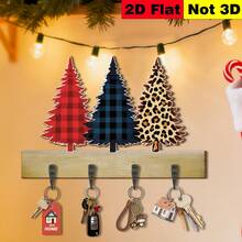 1 buah Gantungan Kunci Kayu Multifungsi Datar 2D, Dekorasi Pohon Natal 2D, Rak Penyimpanan Dinding, Tempat Gantungan Tas & Kunci di Pintu Masuk, Serbaguna - MultiWarna - View 7