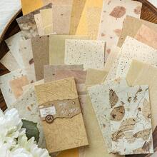 50pcs Vintage Ink Wash Floral Plaid Texture Journaling Writable Background DIY Decorative Base Paper - Vintage - View 9