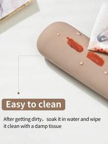 Portable Silicone Makeup Brush Holder - Soft Stylish Travel Cosmetic Tool Organizer - Apricot - View 6