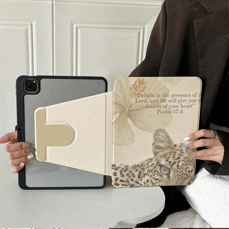 1件 360°旋轉多角度視角支架保護殼，相容 iPad Air 6/5/4 & 10 (10.9 吋) - 相容 iPad Pro 2024, Air M3/A16 2025, 相容 Galaxy Tab S9 FE/S8 Plus/S7/S10 - 適用於工作、旅行與居家放鬆，相容 ，相容