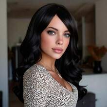 Women's Fashion Elegant Black Long Curly 28 Inch Heat-Resistant Wig, Soft Smooth Versatile, Suitable For Daily Wear, Halloween Party, Cosplay, Natural Looking Wig Cap For All Women - Black - View 2